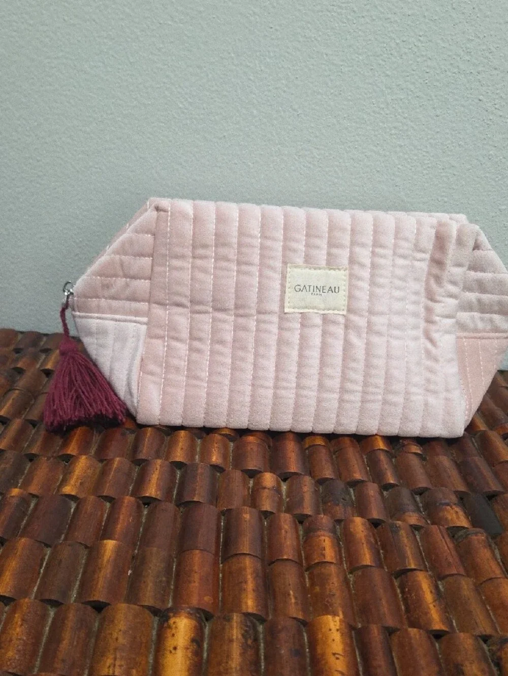 Gatineau Pink Quilted Cosmetic Bag & Nails.INC Mauve Quilted Pouch Set